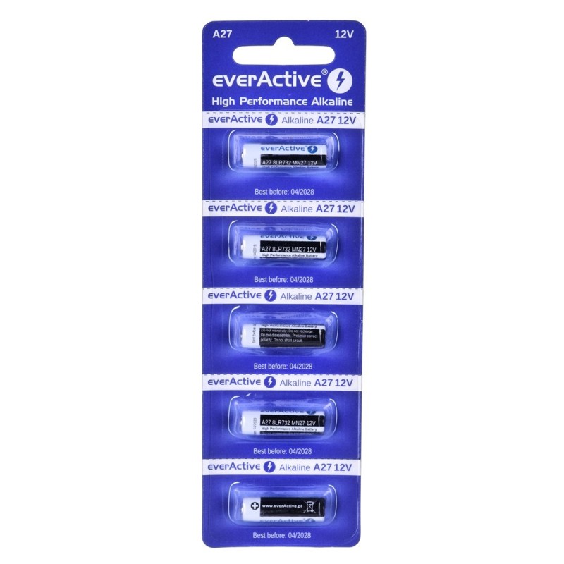 EVERACTIVE BATERIE ALKALICZNE 27A 12V, BLISTER 5 SZT. 27A5BL EVERACTIVE BATERIE ALKALICZNE 27A 12V, BLISTER 5 SZT. 27A5BL