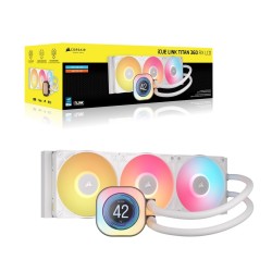 Corsair iCUE LINK TITAN 360 RX LCD Procesor Chłodnica cieczy all-in-one 12 cm Biały 1 szt.