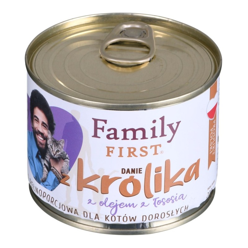 FAMILY FIRST Adult Danie z królikiem - mokra karma dla kota - 200g FAMILY FIRST Adult Danie z królikiem - mokra karma dla kota - 200g