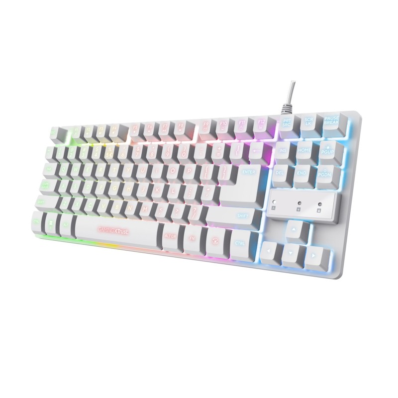 Klawiatura gamingowa TRUST GXT833W THADO TKL US White Klawiatura gamingowa TRUST GXT833W THADO TKL US White