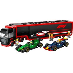 LEGO CITY 60445 F1 Ciężarówka z bolidami RB20 i AMR24 F1