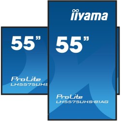 iiyama LH5575UHS-B1AG signage display Płaski panel Digital Signage 138,7 cm (54.6") LCD Wi-Fi 500 cd/m2 4K Ultra HD Czarny