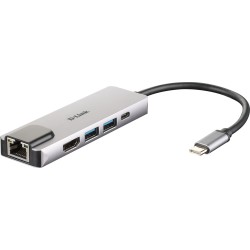 Adapter D-Link DUB-M520 - Przewodowy - Thunderbolt 3 - 60 W - 10,100,1000 Mbit/s - IEEE 802.3 - IEEE 802.3ab - IEEE 802.3az -