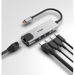 Adapter D-Link DUB-M520 - Przewodowy - Thunderbolt 3 - 60 W - 10,100,1000 Mbit/s - IEEE 802.3 - IEEE 802.3ab - IEEE 802.3az -