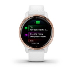 Zegarek Garmin Venu 2S (40 mm) Rose Gold Stainless Steel Bezel / White Case / Silicone Band
