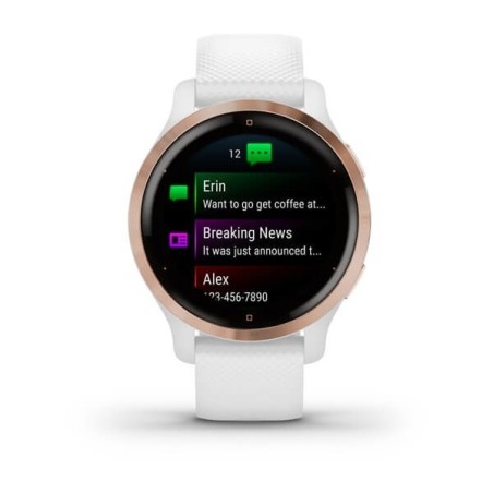 Zegarek Garmin Venu 2S (40 mm) Rose Gold Stainless Steel Bezel / White Case / Silicone Band