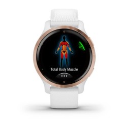 Zegarek Garmin Venu 2S (40 mm) Rose Gold Stainless Steel Bezel / White Case / Silicone Band