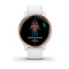 Zegarek Garmin Venu 2S (40 mm) Rose Gold Stainless Steel Bezel / White Case / Silicone Band