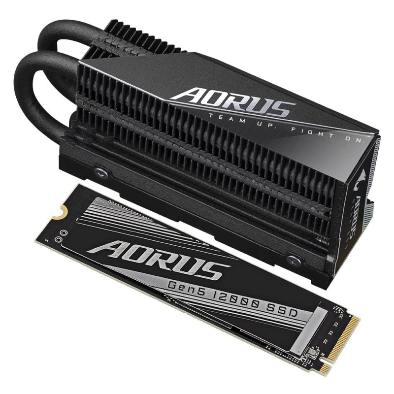 Dysk SSD Gigabyte AORUS 12000 1TB M.2 NVMe Gen5 z radiatorem 11700/9500 MB/s Dysk SSD Gigabyte AORUS 12000 1TB M.2 NVMe Gen5 z radiatorem 11700/9500 MB/s