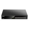 D-Link DGS-1008MP łącza sieciowe Nie zarządzany Gigabit Ethernet (10/100/1000) Obsługa PoE 1U Czarny