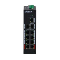 Przełącznik Dahua Technology PFS3211-8GT-120-V2, PoE, gigant sieciowy, montaż na biurku/ścianie, czarny