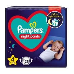 Pampers Pieluchomajtki Night Pants 9-15kg, rozmiar 4-MAXI, 25szt