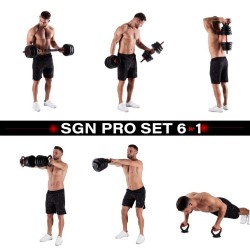 ZESTAW CIĘŻARÓW 6W1 HMS SGN130 (SZTANGA, SZTANGIELKI I KETTLEBELL) 30KG