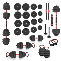 ZESTAW CIĘŻARÓW 6W1 HMS SGN140 (SZTANGA, SZTANGIELKI I KETTLEBELL) 40KG