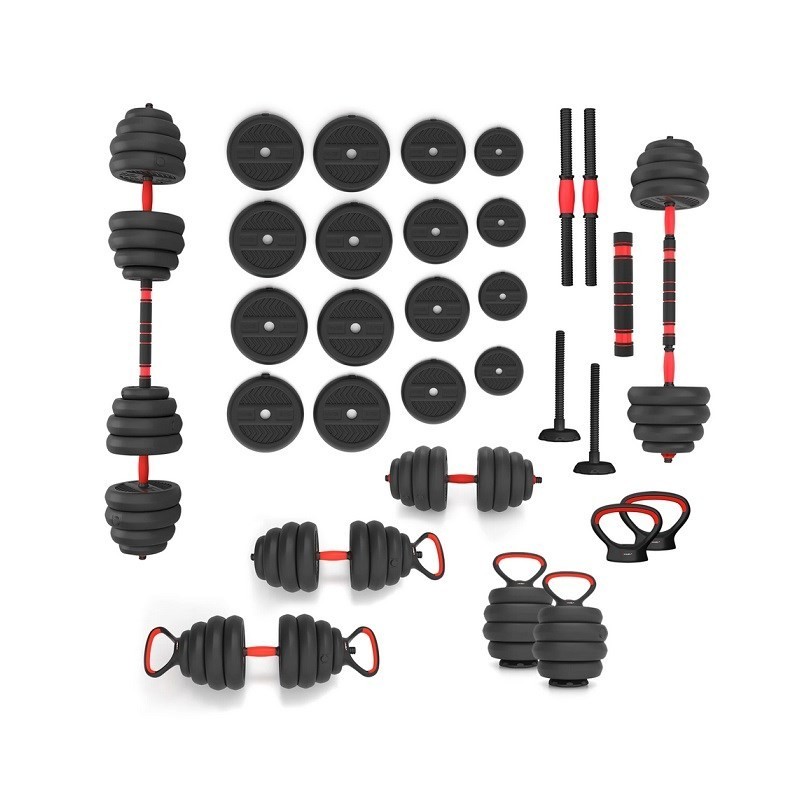 Zestaw ciężarów 6w1 HMS SGN140 (sztanga, sztangielki i kettlebell) 40kg