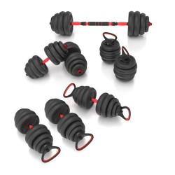 Zestaw ciężarów 6w1 HMS SGN140 (sztanga, sztangielki i kettlebell) 40kg