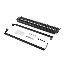 LANBERG PATCH PANEL 48 PORT 2U KAT.6 CZARNY PPU6-2048-B