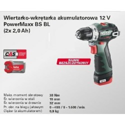 METABO WIERTARKO-WKRĘTARKA 12V 38Nm 2x2,0Ah BS BL 12