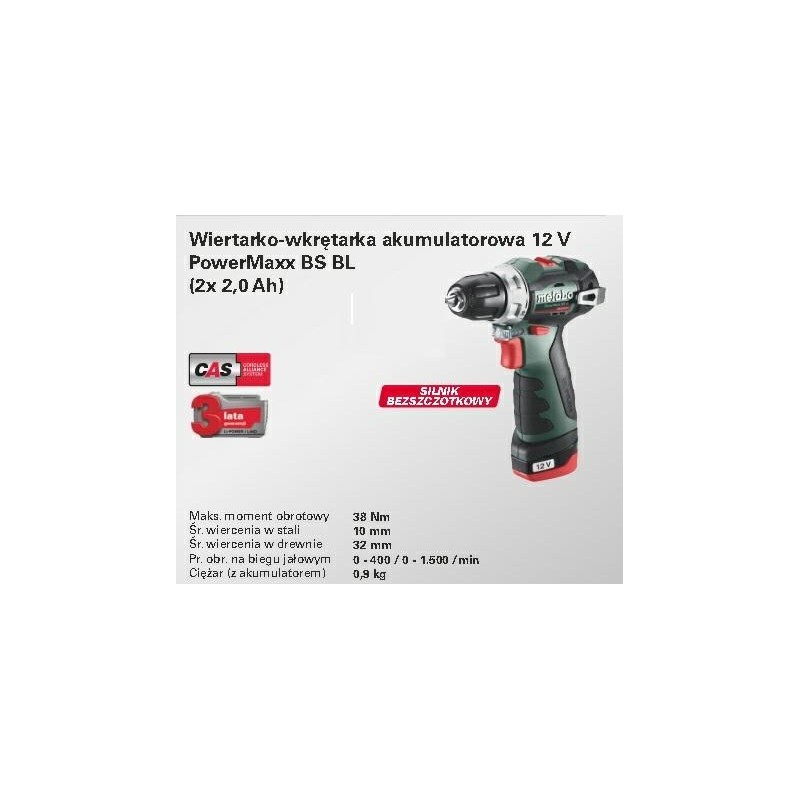 METABO WIERTARKO-WKRĘTARKA 12V 38Nm 2x2,0Ah BS BL 12
