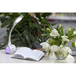 Lampka na biurko stołowa biurkowa LED Activejet RAINBOW RGB biała