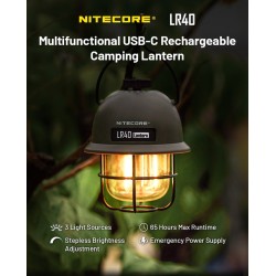 Lampa kempingowa Nitecore LR40 Zielona - 100 lumenów