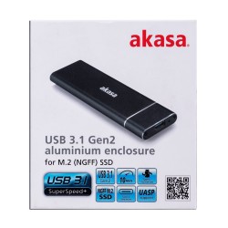Akasa AK-ENU3M2-02 obudowa do dysków twardych Obudowa SSD Czarny M.2