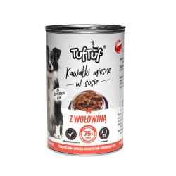 Tuf Tuf kawałki mięsne z wołowiną dla psa puszka 415g