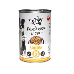 Tuf Tuf kawałki mięsne z drobiem dla psa puszka 415g