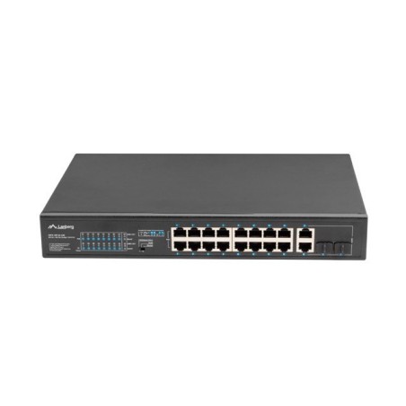 LANBERG SWITCH RACK 19" 16X 100MB POE+/2X COMBO GIGABIT 250W NIEZARZĄDZALNY RSFE-16P-2C-250