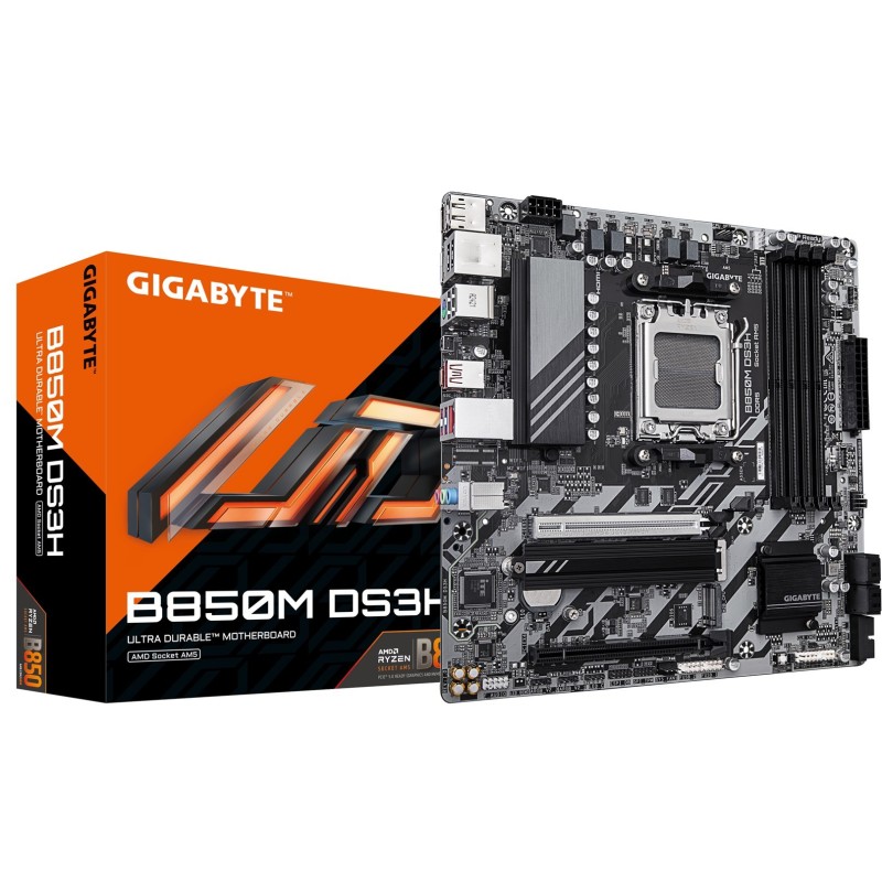 GIGABYTE B850M DS3H płyta główna AMD B850 Gniazdo AM5 micro ATX GIGABYTE B850M DS3H płyta główna AMD B850 Gniazdo AM5 micro ATX