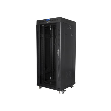 LANBERG SZAFA STOJĄCA RACK 19" 27U 600x600 CZARNA drzwi szklane