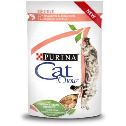 Purina Cat Chow Sensitive z łososiem i cukinią w sosie - mokra karma dla kota - 85 g