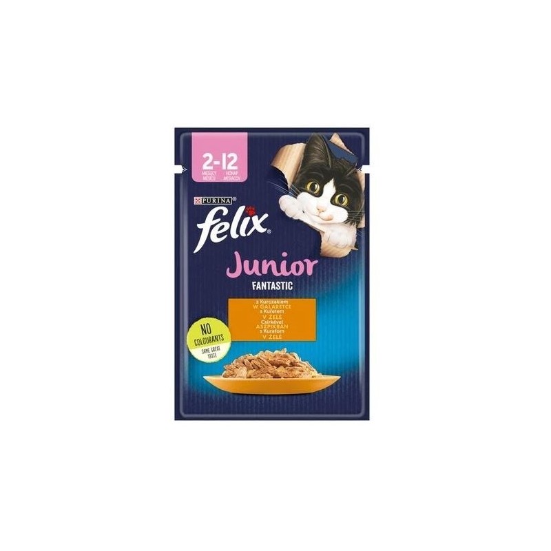 Purina Felix Fantastic Junior Kurczak - mokra karma dla kota - 85 g