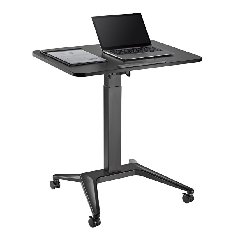 Mobilne biurko stolik na laptop Maclean, czarne, pneumatyczna regulacja wysokości, 80x52cm, 8kg max, 109cm wys, MC-453B Mobilne biurko stolik na laptop Maclean, czarne, pneumatyczna regulacja wysokości, 80x52cm, 8kg max, 109cm wys, MC-453B