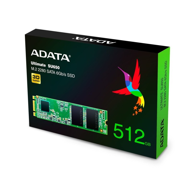ADATA Ultimate SU650 M.2 512 GB Serial ATA III 3D NAND ADATA Ultimate SU650 M.2 512 GB Serial ATA III 3D NAND