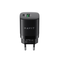 Ładowarka Havit USB-A+USB-C UC30 EU (czarny)