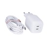 Ładowarka Belkin BoostCharge Pro Dual USB-C PD 3.0 PPS GaN Wall Charger 65W + USB-C to USB-C Cable 2m White