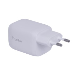 Ładowarka Belkin BoostCharge Pro Dual USB-C PD 3.0 PPS GaN Wall Charger 65W + USB-C to USB-C Cable 2m White