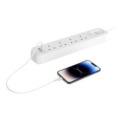 Listwa zasilająca Belkin Power Surge 4-PORT + 1xUSB-A +1xUSB-C 2.4A PD 525J 2m White Schuko