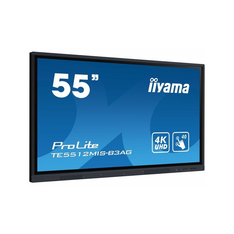 iiyama TE5512MIS-B3AG signage display Kiosk 139,7 cm (55") LCD Wi-Fi 400 cd/m2 4K Ultra HD Czarny Ekran dotykowy Procesor iiyama TE5512MIS-B3AG signage display Kiosk 139,7 cm (55") LCD Wi-Fi 400 cd/m2 4K Ultra HD Czarny Ekran dotykowy Procesor