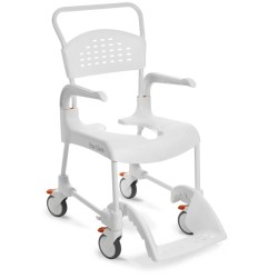 Etac Clean wózek toaletowo-prysznicowy zregulacją wysokości siedziska (47,5 do 60cm)- 4 hamulce, kol. śnieżny biały