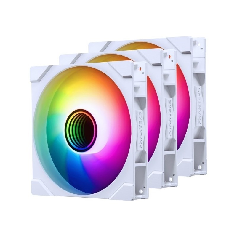 PHANTEKS M25 Gen2 PWM D-RGB Wentylator 3-pak - Odwrotne ostrze, 140mm, biały