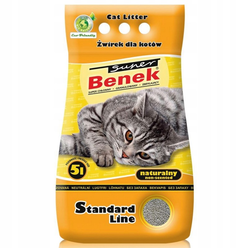 CERTECH Super Benek Standard Naturalny - żwirek dla kota zbrylający 5 l CERTECH Super Benek Standard Naturalny - żwirek dla kota zbrylający 5 l