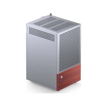 Obudowa PC Jonsbo T6 Mini-Tower, Mini-ITX, szkło hartowane, drewno - srebrna