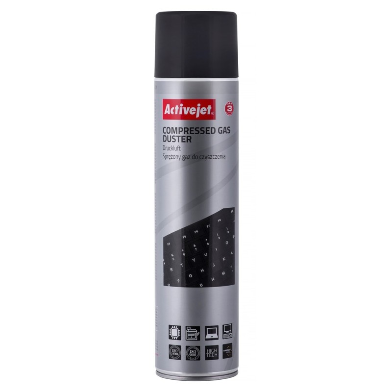 Activejet AOC-201 Sprężone powietrze (600 ml) Powietrze w sprayu do czyszczenia, łatwo czyści trudno dostępne miejsca.