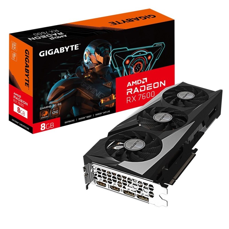 Gigabyte GAMING Radeon RX 7600 OC 8G AMD 8 GB GDDR6 Gigabyte GAMING Radeon RX 7600 OC 8G AMD 8 GB GDDR6