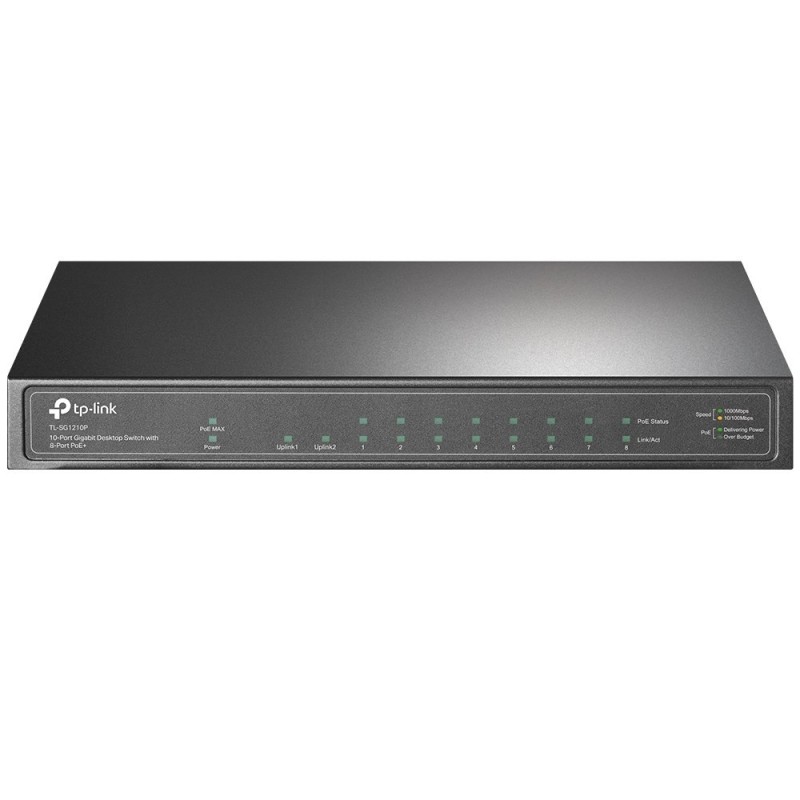TP-Link TL-SG1210P Nie zarządzany Gigabit Ethernet (10/100/1000) Obsługa PoE Szary TP-Link TL-SG1210P Nie zarządzany Gigabit Ethernet (10/100/1000) Obsługa PoE Szary