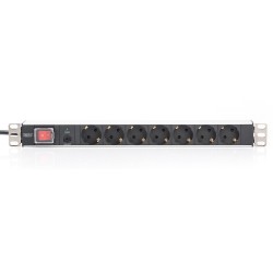 Digitus Listwa zasilająca PDU 19" Rack, 7x gniazdo schuko, 2.0m, 1x wtyk unischuko, 16A, wł./wył., zabezpieczenie