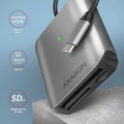 Axagon CRE-S3C czytnik kart USB 3.2 Gen 1 (3.1 Gen 1) Type-C Szary