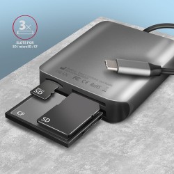Axagon CRE-S3C czytnik kart USB 3.2 Gen 1 (3.1 Gen 1) Type-C Szary
